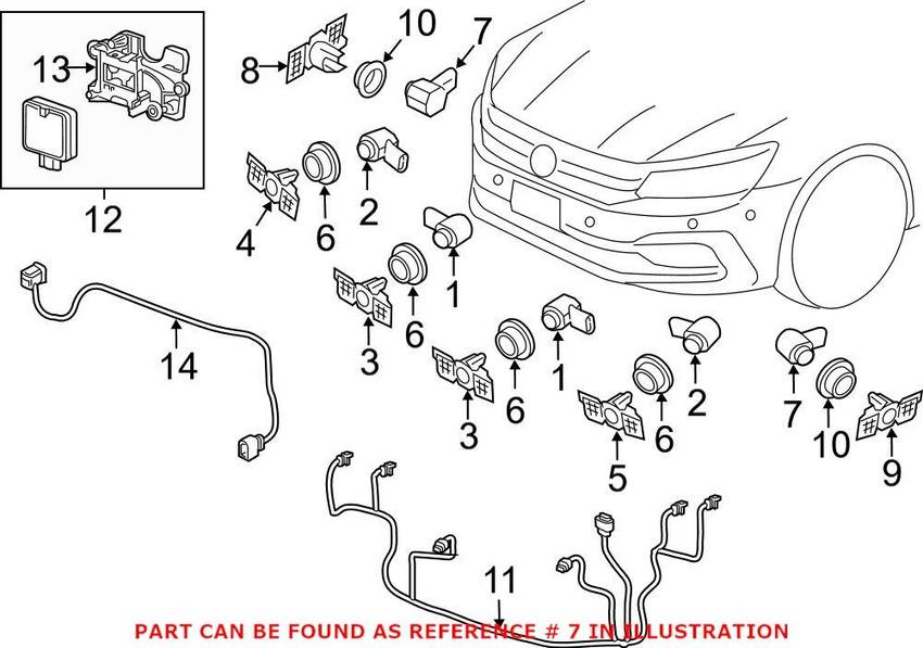 Audi VW Park Assist Sensor - Front Outer 5Q0919297BGRU